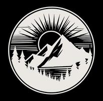 Logo for a mountain range with trees. vector
