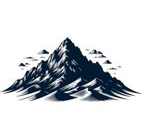 Mountain range with clouds and mountains vector