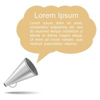 Megaphone with one big speech bubble for your text vector