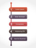Design template with five elements with numbers and place for your text vector