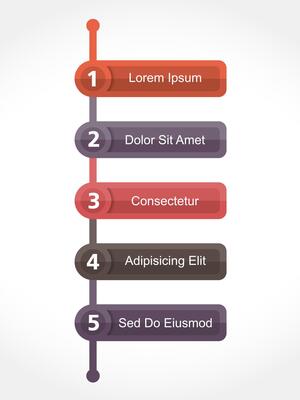 Design template with five elements with numbers and place for your text