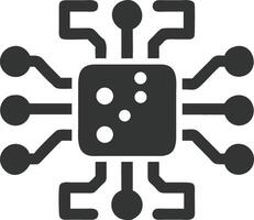 Circuit Board Silhouette, Dark Gray Shape with Rounded Edges and White Background vector