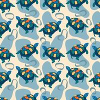 Turtle colorful seamless pattern. Ideal for textiles, wallpapers, print, background, cover vector