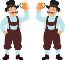 Oktoberfest Two Men Toasting Beer Oktoberfest vector