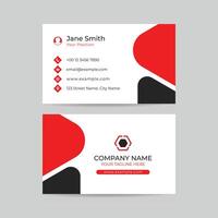 Black and Red Modern Business Card with Two Sides Card vector