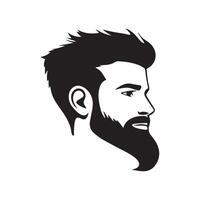 a man with a beard and a mustache is shown in a silhouette vector