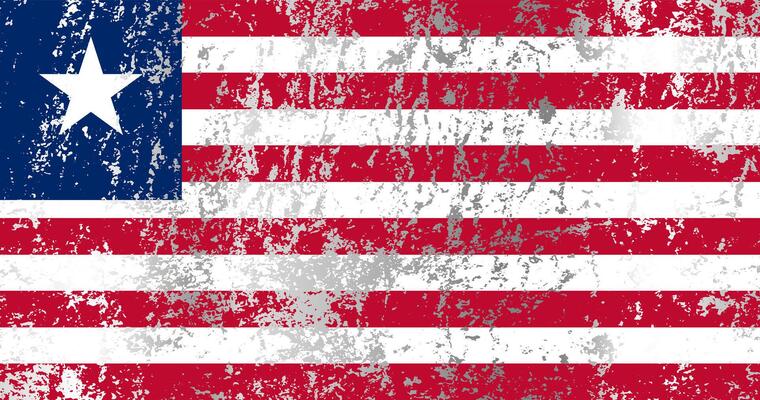 Liberia flag with grunge effect.