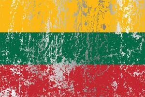 Lithuania flag with grunge effect. vector