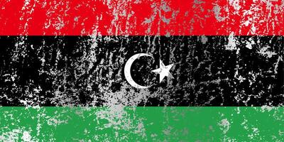 Libya flag with grunge effect. vector