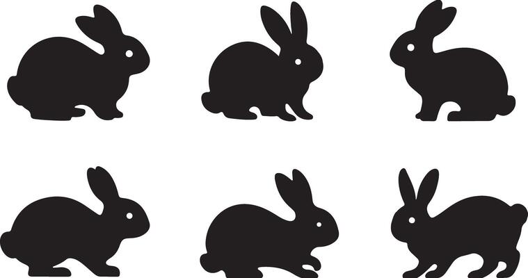 Set of Rabbits silhouettes