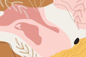 Abstract background with botanical illustration vector