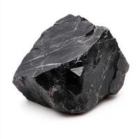 single piece of dark basalt with rough texture photo
