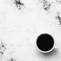 lone coffee cup sits on textured white surface photo
