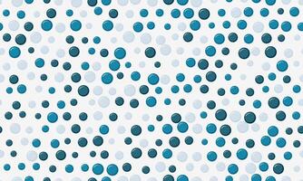 Abstract seamless pattern of teal and light blue circles on white background. vector
