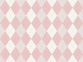 Elegant pastel pink and cream argyle pattern. Perfect for backgrounds, textiles, or stationery. Subtle texture and soft color palette evoke feelings of femininity and sophistication. vector