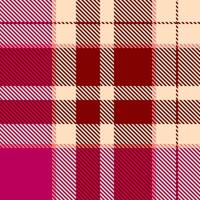 Soft textile texture fabric, list pattern background. Adorable plaid check tartan seamless in bisque and maroon colors. vector