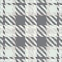 30s seamless background textile, colour tartan fabric plaid. Perfect check pattern texture in white and gray quill colors. vector