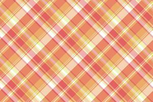Long pattern background tartan, jersey seamless texture . Adorable plaid fabric check textile in orange and light colors. vector