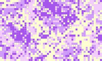 Abstract pixel art background. Soft purple and pale yellow mosaic. Ideal for website banners, digital art, presentations, and tech designs. Conveys a sense of modern technology and digital fluidity. vector