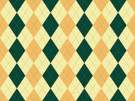 Elegant argyle pattern in muted green and gold tones. Perfect for backgrounds, textiles, or website designs. This classic diamond motif evokes sophistication and timeless style. vector