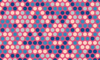 Vibrant abstract polka dot pattern featuring a playful arrangement of blue, pink, and beige circles on a pink background. vector