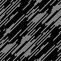 Dynamic abstract background with diagonal white lines on a black backdrop. Suggests speed, movement, and modern technology. Ideal for website banners, presentations, or textile designs. vector