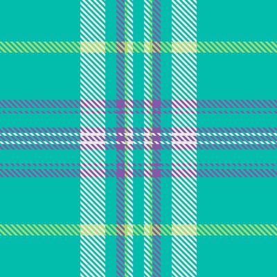 Vibrant teal, purple, and lime green plaid pattern. Perfect for textile design, fashion, website backgrounds, or scrapbooking projects.