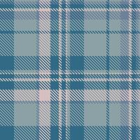 Decoration background pattern fabric, irish check plaid textile. Table cloth tartan seamless texture in pastel and cyan colors. vector