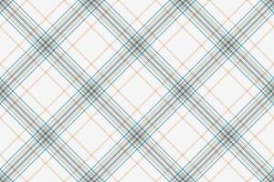 Elegant diagonal plaid pattern in soft teal, beige, and white. Perfect for textile design, wallpaper, or website backgrounds. vector