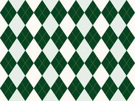 Elegant argyle pattern in green, white, and light green. Perfect for backgrounds, textiles, or fashion designs. This classic diamond pattern evokes sophistication and timeless style. vector