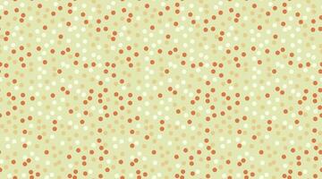 Abstract pastel confetti pattern. Delightful, whimsical design featuring soft orange, beige, and white dots on a pale green background. vector