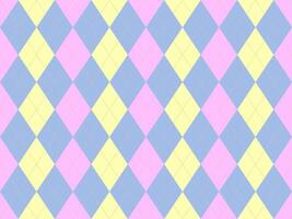 Pastel pink, yellow, and blue argyle pattern. Sweet, playful design perfect for branding, websites, or crafting projects. This cheerful, seamless texture evokes feelings of happiness and nostalgia. vector