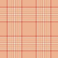 Subtle peach and cream plaid pattern. Perfect for textile design, website backgrounds, or fashion projects. This seamless texture evokes feelings of warmth and comfort. vector