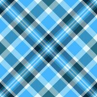Seamless vibrant blue plaid pattern. Perfect for textile design, website backgrounds, or crafting projects. This cheerful, geometric design evokes feelings of freshness and optimism. vector