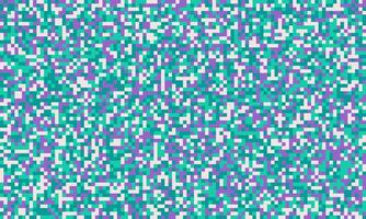 Abstract pixel art background. Vibrant teal, purple, and white mosaic creates a dynamic, energetic texture perfect for website banners, social media graphics, or textile designs. vector