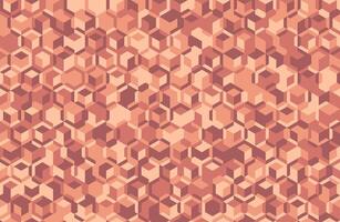 Abstract geometric seamless pattern. Intricate design of overlapping cubes in earthy coral tones creates a textured, modern background ideal for websites, packaging, or textile designs. vector