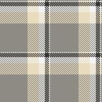 Outline pattern tartan, cut out fabric plaid texture. Equal check textile seamless background in stone grey and light colors. vector