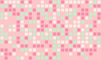 Abstract pastel pink, mint green, and white square mosaic pattern. Perfect for websites, branding, social media, or textile design. vector