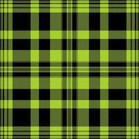 Painting texture check , lumberjack seamless plaid fabric. Flow pattern textile background tartan in lime and black colors. vector
