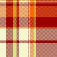 Full fabric plaid textile, individuality seamless pattern tartan. Knot check texture background in red and light goldenrod yellow colors. vector