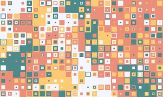 Abstract geometric pattern featuring a vibrant mosaic of pastel squares. Ideal for website backgrounds, presentations, or textile design. vector