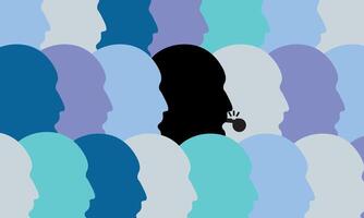 Blowing the whistle concept, idea of informing the public to prevent an illegal activity vector