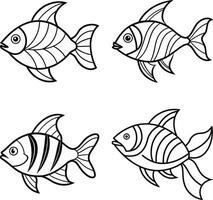 One Line Art Template for Coloring Page vector