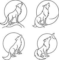 Symbolic One Line Art Template for Coloring Page vector