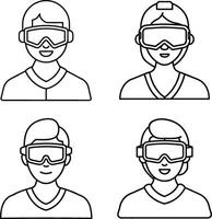 Zen-Inspired One Line Art Template for Coloring Page vector