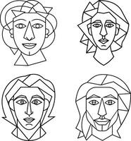 Tranquil One Line Art Template for Coloring Page vector