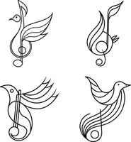Unique Design One Line Art for Coloring Page vector