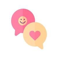 Chat emoji in speech bubbles. Flat style vector
