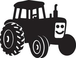 Retro Tractor Silhouette vector