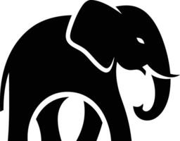 Elegant Elephant Icon with Bold Lines vector